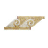 Cream Marfil + Tong Yellow Wave Pattern Mosaic Boarder Honed